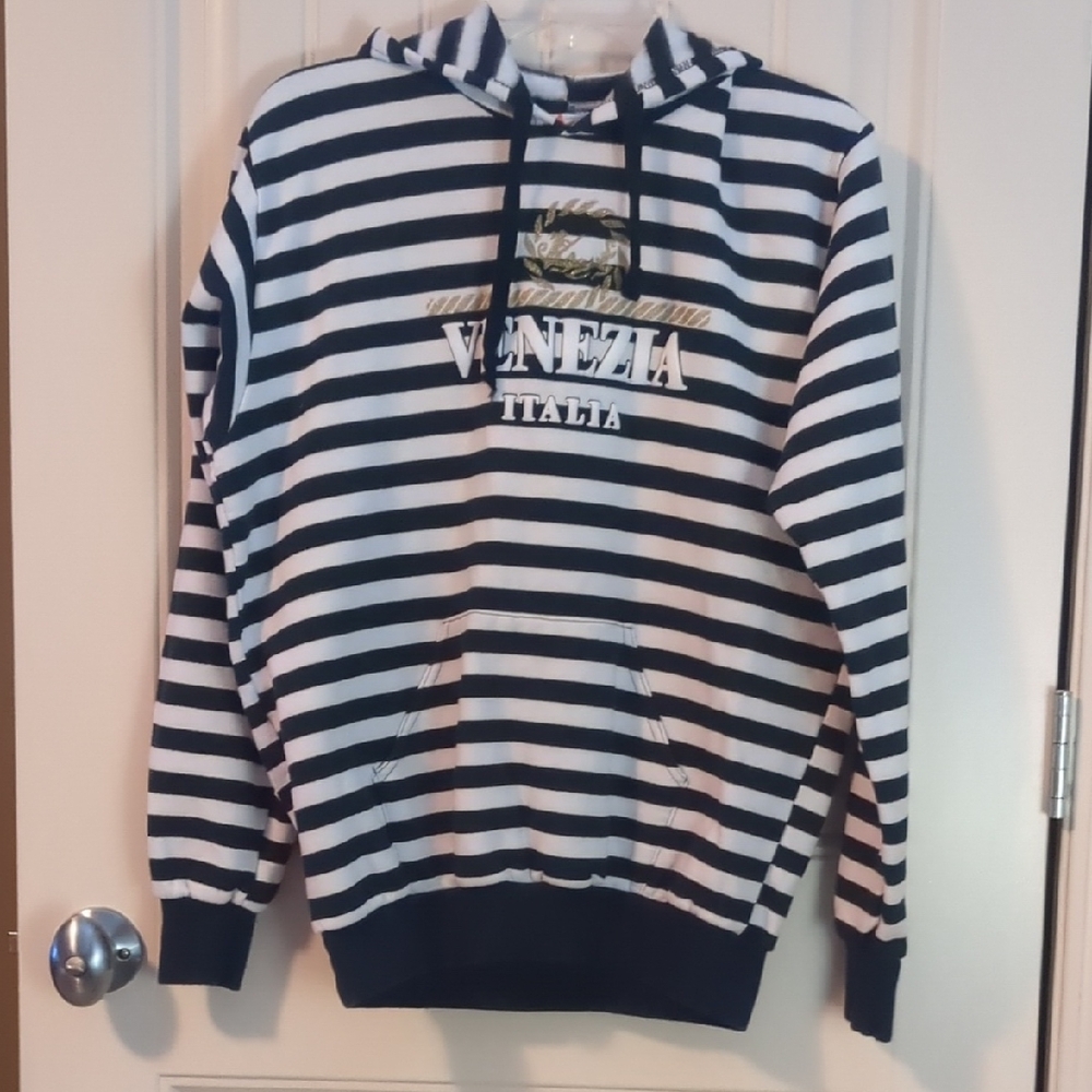 Striped Black and White Hoodie